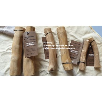 Dog Toys from Arabica Coffee Wood/ 100% Handmade Coffee Wooden Chew for Pet Toys/ Bone Chewing Stick